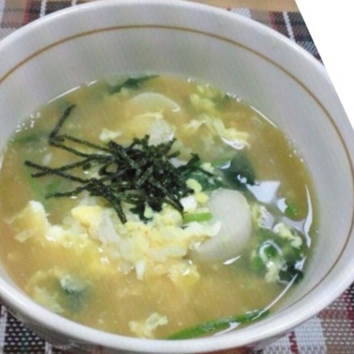 ほっこり♡鶏と里芋の玉子雑炊